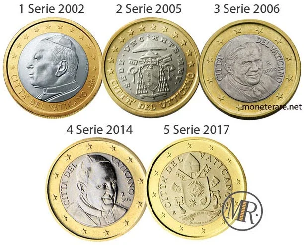 1 Euro Stadt des Vatikans die 5 Serien