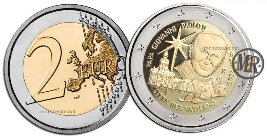 2 Euro Gedenkmünzen Vatikan 2020 Johannes Paul II.