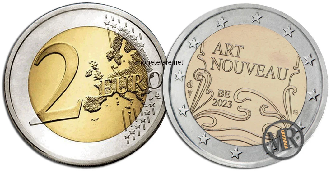 2 Euro Gedenkmünzen Belgien 2023 Art Nouveau