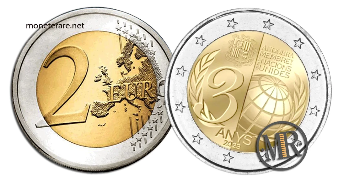 2 Euro Gedenkmünze Andorra 2023 UN-Beitritt