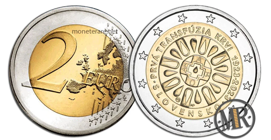 2 Euro Commemorativi Slowakei 2023 Erste Bluttransfusion