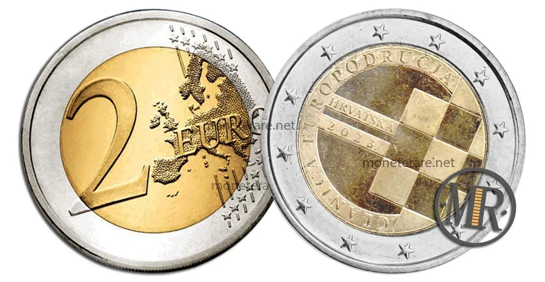 2 Euro Commemorativi Croazia 2023 – Introduzione dell'Euro in Croazia — Münzvorderseite