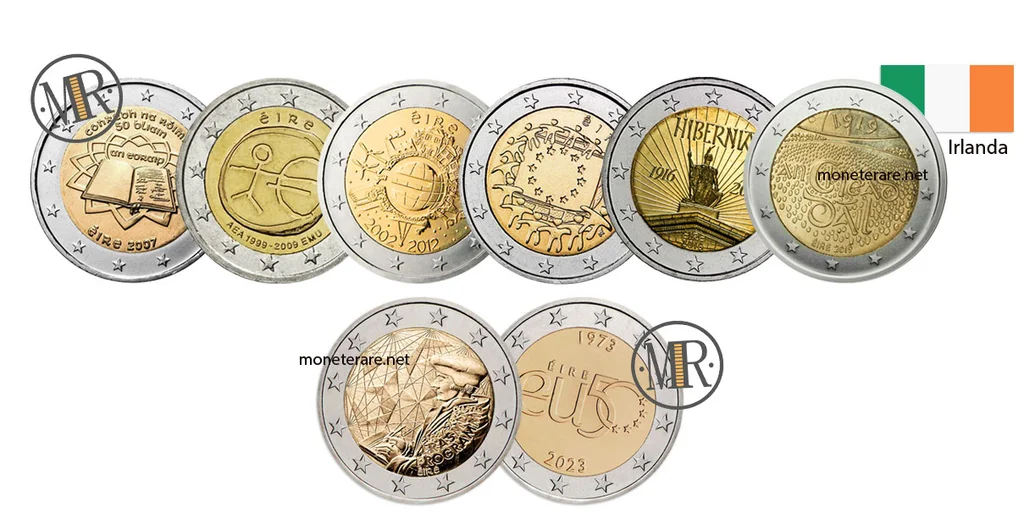 Irland 2-Euro-Gedenkmünzen — Katalog-Collage