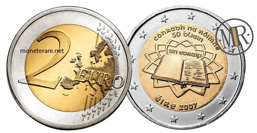 2 Euro Irland 2007 – 50 Jahre Römische Verträge — Münzvorderseite