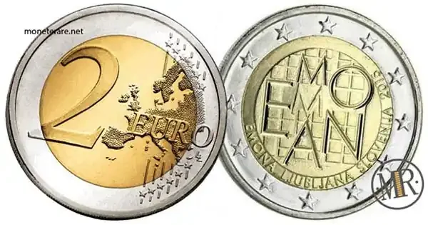 2-Euro-Gedenkmünze Slowenien 2015 – 2000 Jahre Gründung von Emona — Münzvorderseite