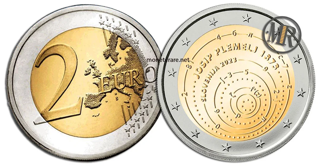 2 Euro Slowenien 2023 Josip Plemelj — Münzvorderseite