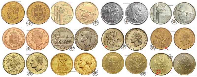 Katalog 20-Lire-Münzen