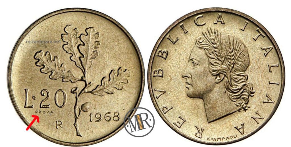 20 Lire 1968 PROVA