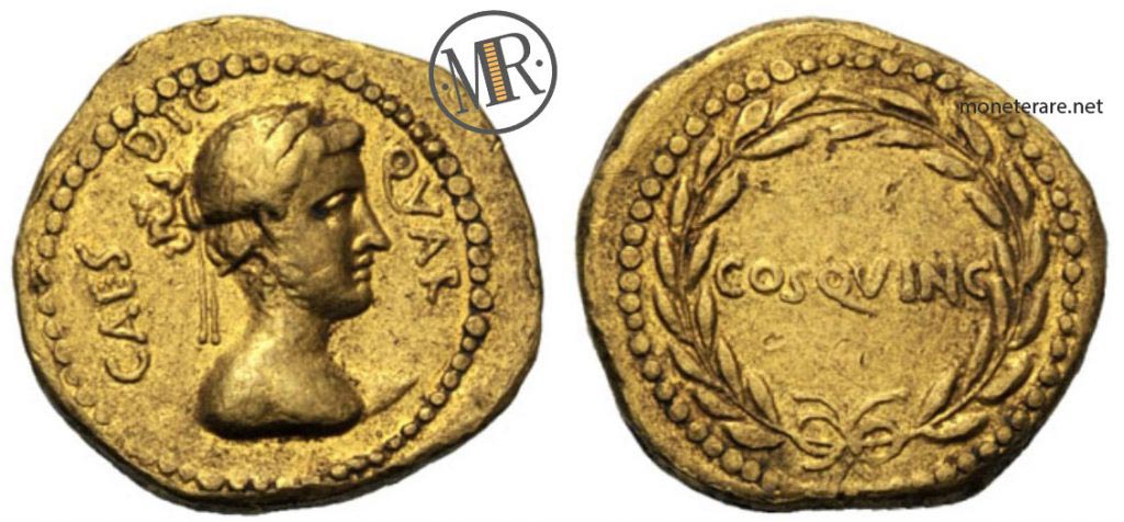 Eine der antiken Goldmünzen der Römischen Republik