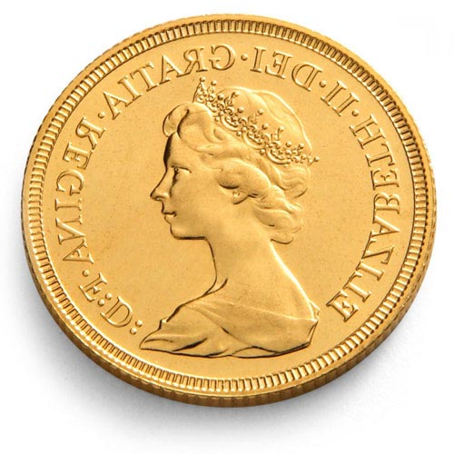 Königin Elisabeth auf einem Sovereign