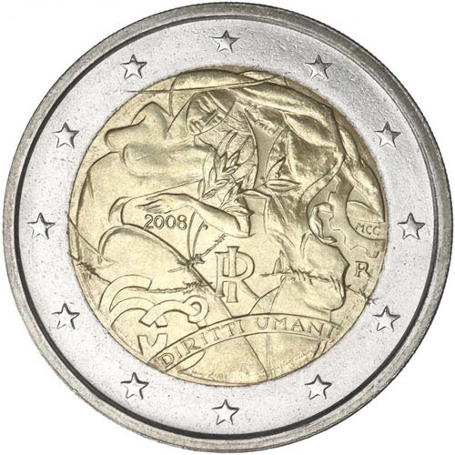 2 euro commemorativi Italiani 2008 Diritti Umani