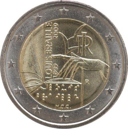 2 euro commemorativi Italiani 2009 Braille