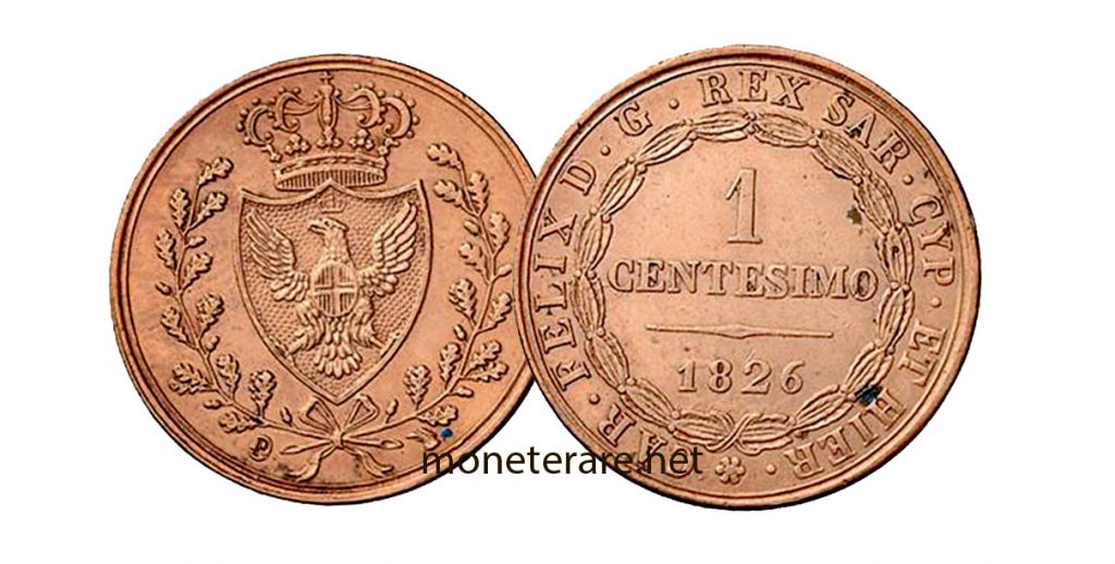 1 Centesimo Carlo Felice Lira Sarda