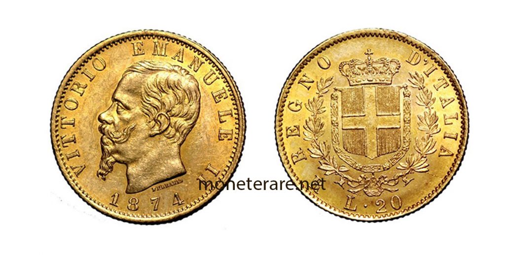 Napoléon d’or Vittorio Emanuele II – 20 Lire Gold