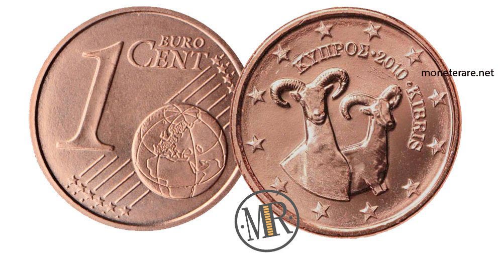 1 Eurocent Zypern mit Mufflons - Euro Zypern - Münzen Zypern