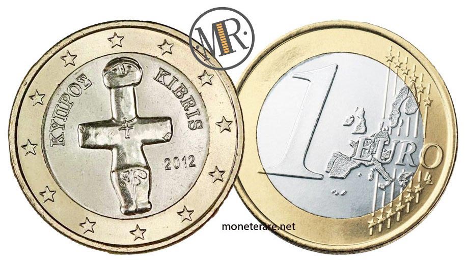 1 Euro Zypern mit Kreuz