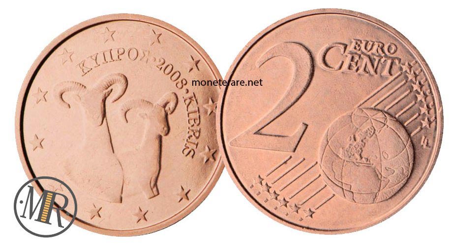 2 Eurocent Zypern mit Mufflons - Euro Zypern - Münzen Zypern
