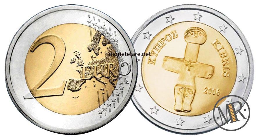 2 Euro Zypern mit Kreuz