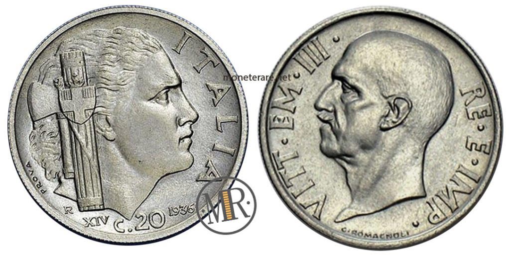 20 Centesimi 1936 Impero PROVA