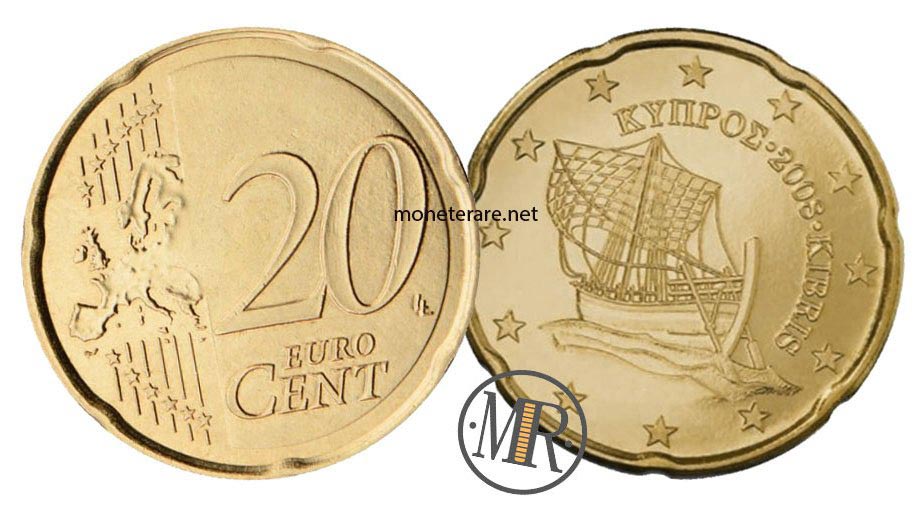 20 Eurocent Zypern mit Schiff - Euro Zypern - Münzen Zypern