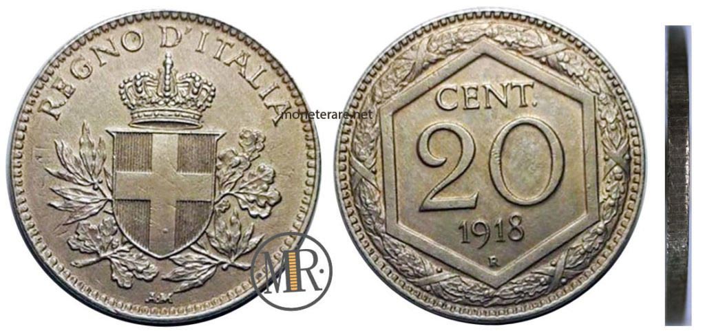 20 Centesimi Vittorio Emanuele III Esagono