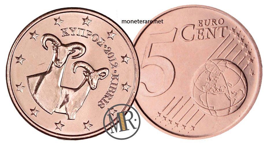 5 Eurocent Zypern mit Mufflons - Euro Zypern - Münzen Zypern