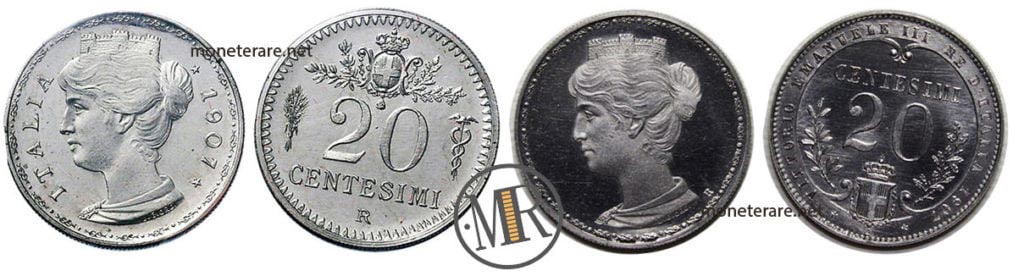 Projekte 20 Centesimi 1907