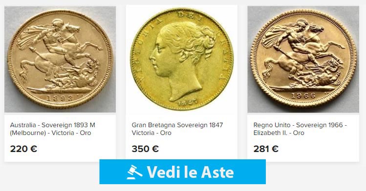 Online-Auktionen für Sovereign-Goldmünzen