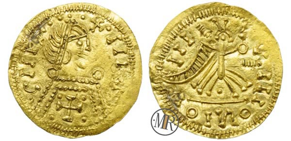 Goldmünze: Tremissis von Leovigild