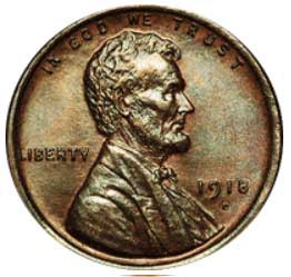 wertvolle-1 Cent Münze USA-1918-D-Wheat-Penny