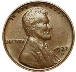 wertvolle-1-cent-münze-1927-Wheat-Penny