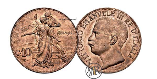 10 Centesimi Cinquantenario Vittorio Emanuele III