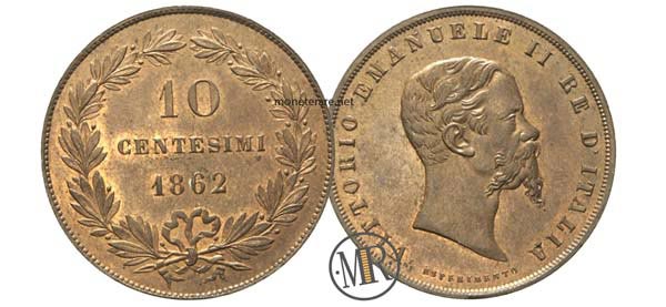 10 Centesimi rari Esperimento 1862