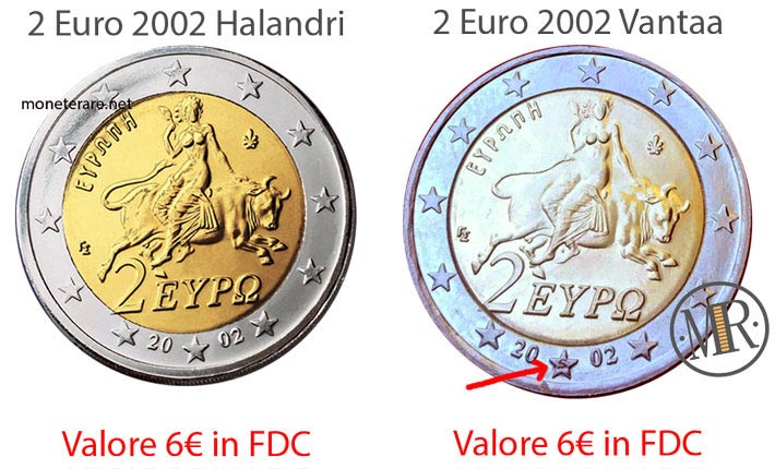 2 Euro Griechenland 2002 Wert mit S und ohne S