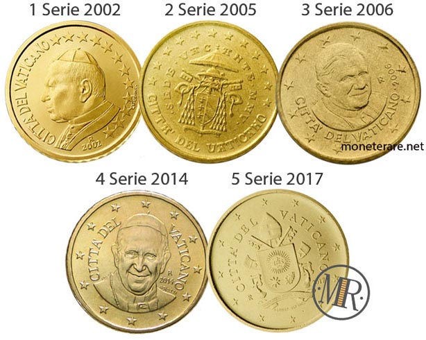 50 Eurocent Vatikan die 5 Serien