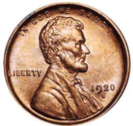 wertvolle-1 Cent Münze USA-1920-S-Wheat-Penny