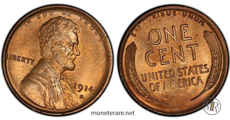 seltene-amerikanische-münzen-1914-S-Lincoln-Penny-1-cent-usa
