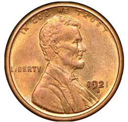 wertvolle-1 Cent Münze USA-1921-S-Wheat-Penny