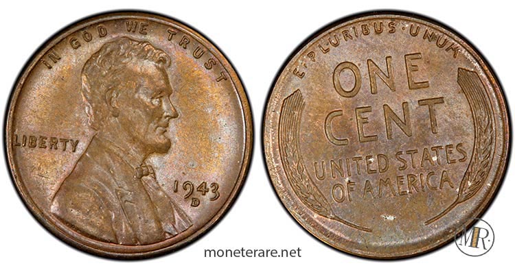 1-cent-münze-usa-1943-D-Bronze