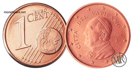 1 Eurocent Vatikan Papst Franziskus