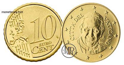 10 Eurocent Vatikan Papst Franziskus 2016