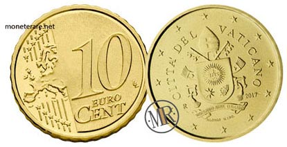 10 Eurocent Vatikan Fünfte Serie 2017