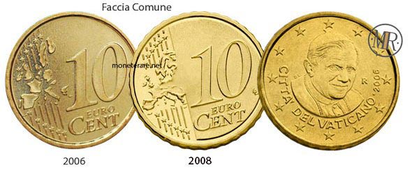 10 Eurocent Vatikan Papst Benedikt XVI 2006