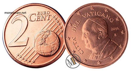 2 Eurocent Vatikan Papst Franziskus 2016