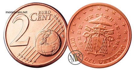 2 Eurocent Vatikan Kardinal Camerlengo 2005