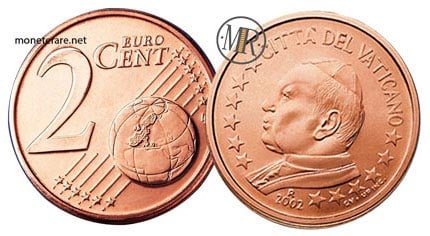 2 Eurocent Vatikan Papst Johannes Paul II 2002