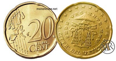 20 Eurocent Vatikan Kardinal Kamerlengo 2005