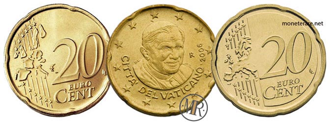 20 Eurocent Vatikan Papst Benedikt XVI 2006