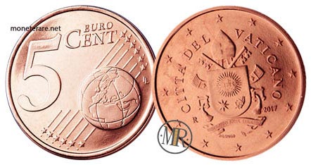 5 Eurocent Vatikan 2017