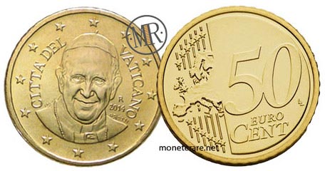 50 Eurocent Vatikan Papst Franziskus 2016
